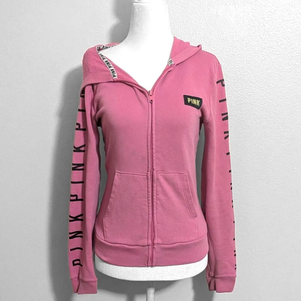 Victoria's Secret PINK Cozy Pink Loungewear Athleisure Zip-Up Hoodie | Size S